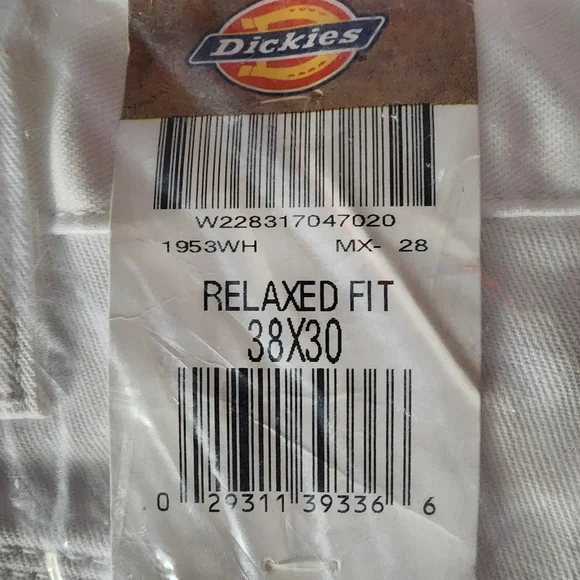 2 Pair Dickies Relaxed Fit White Pants - Picture 5 of 5
